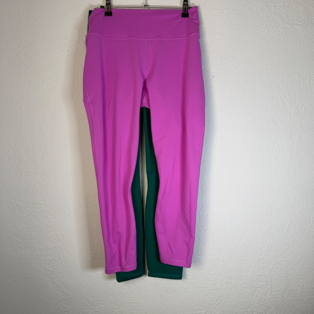 Fabletics Pink and Green Leggings - High Waist Activewear